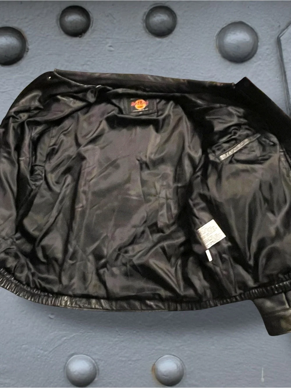 Hard Rock Cafe Houston   Embroidered Black Leather Bomber Jacket Men's Size XXL